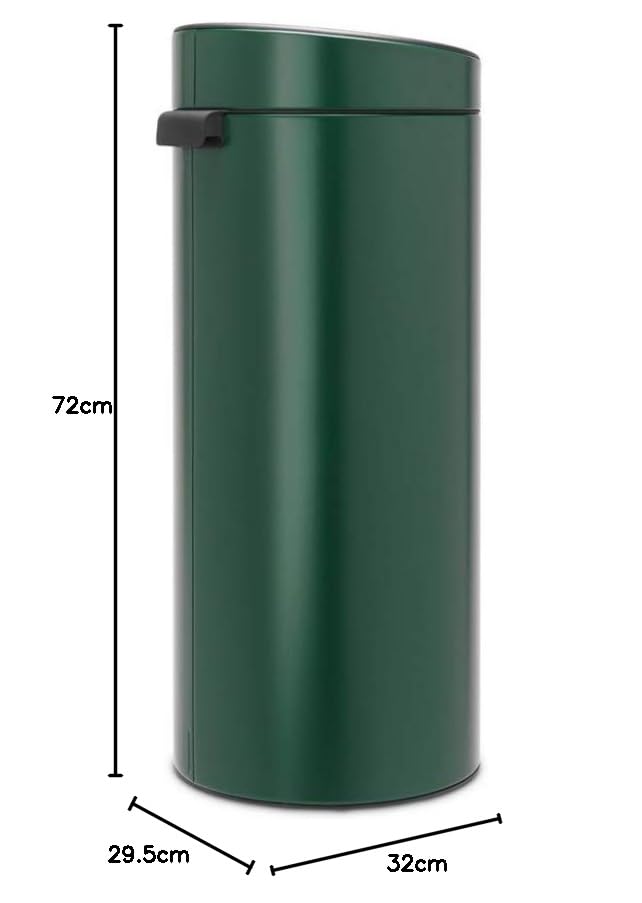 Brabantia Mülleimer, Stahl, Pine Green, 30L Pine Green 30 Liter, Pine Green 30 Liter