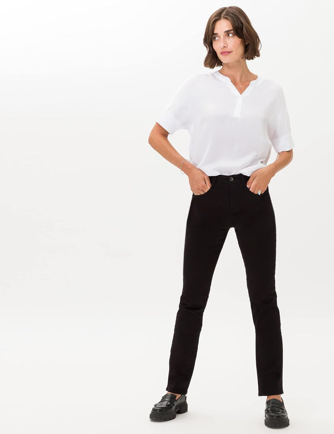 BRAX Damen Dummy Jeans 26W / 30L Clean Perma Black, 26W / 30L Clean Perma Black