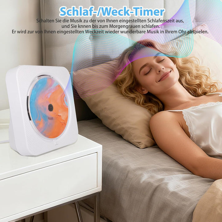 Liphier Tragbarer Bluetooth-Musik-CD-Player – Desktop-Multifunktionaler Kpop-CD-Player mit HiFi-Soun