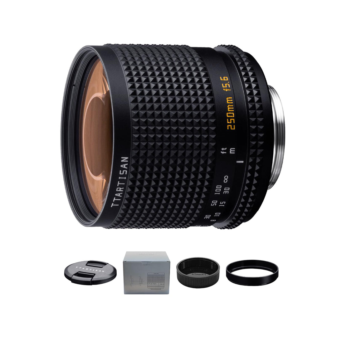 TTARTISAN 250 mm f5.6 Reflexobjektiv für M42-Halterung, Teleobjektiv mit Vollbild-Donut-Boken-Objekt
