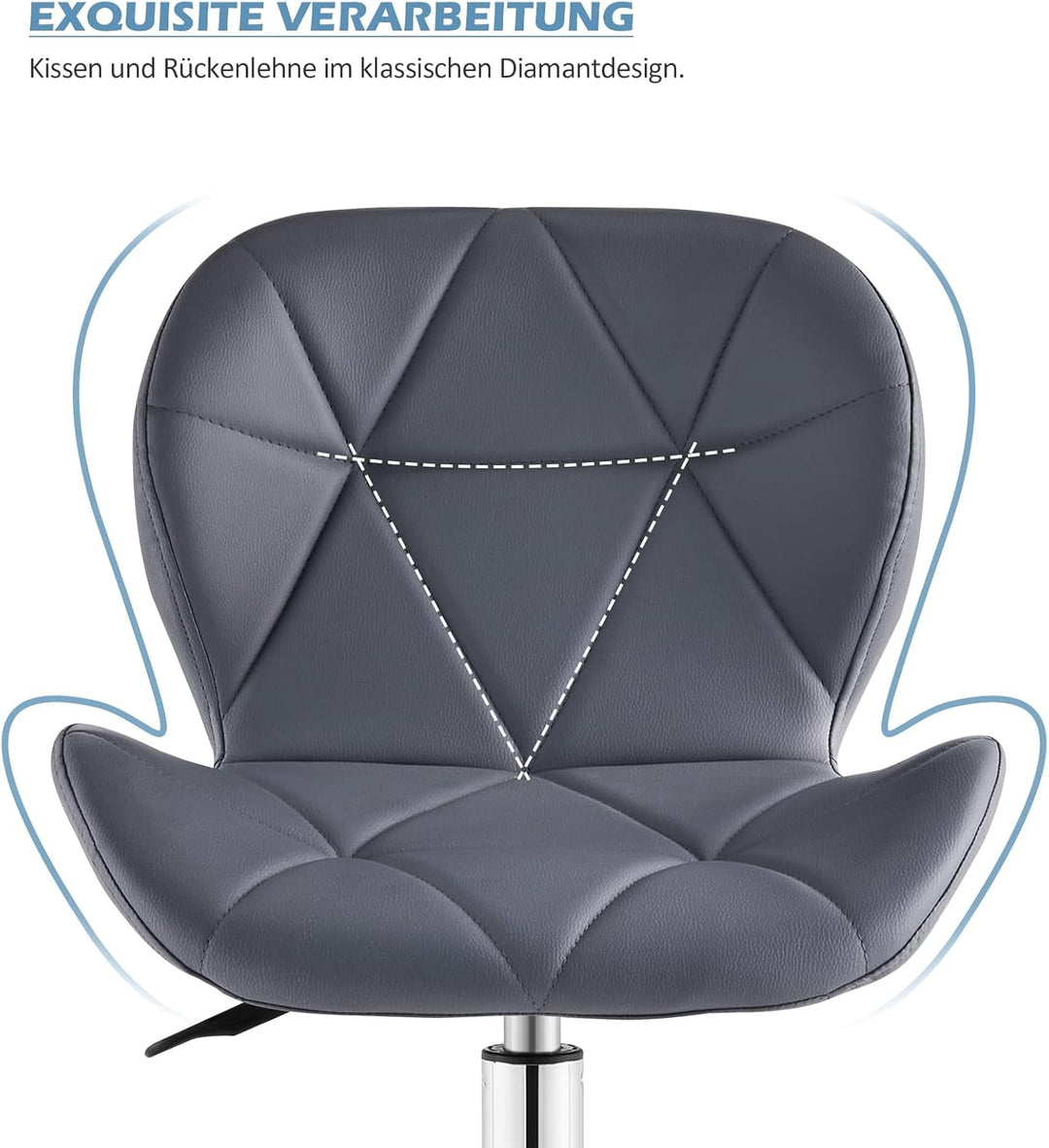 TUKAILAI Bürostuhl Ergonomisch aus Kunstleder, Verstellbar Schreibtischstuhl Drehstuhl Computerstuhl