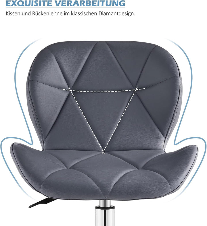 TUKAILAI Bürostuhl Ergonomisch aus Kunstleder, Verstellbar Schreibtischstuhl Drehstuhl Computerstuhl