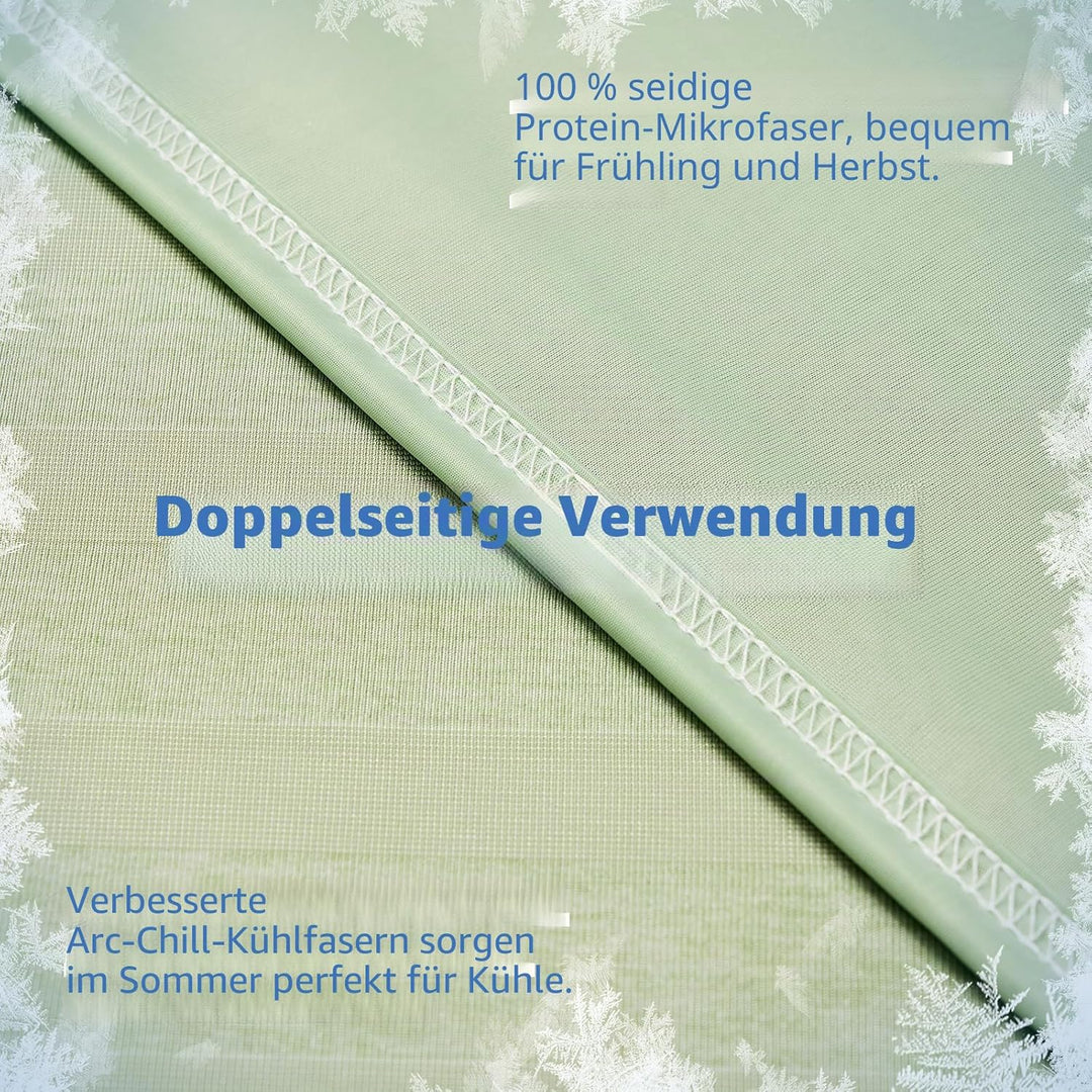 EMME Kühldecke Kühlende Decke, Arc-Chill Q-Max>0,5, 228 x228 cm, 2 in 1 Doppelseitige Dünne Sommerde