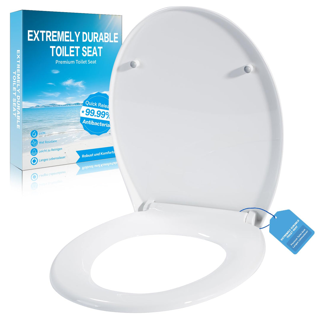 Toilettendeckel mit Absenkautomatik,WC Sitz Quick Release Funktion und Softclose-Einfache Montage Kl