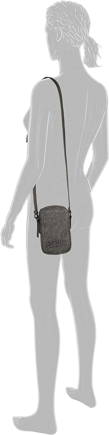 TOM TAILOR DENIM bags Jessy Damen Handytasche Umhängetasche Dark Grey, Dark Grey