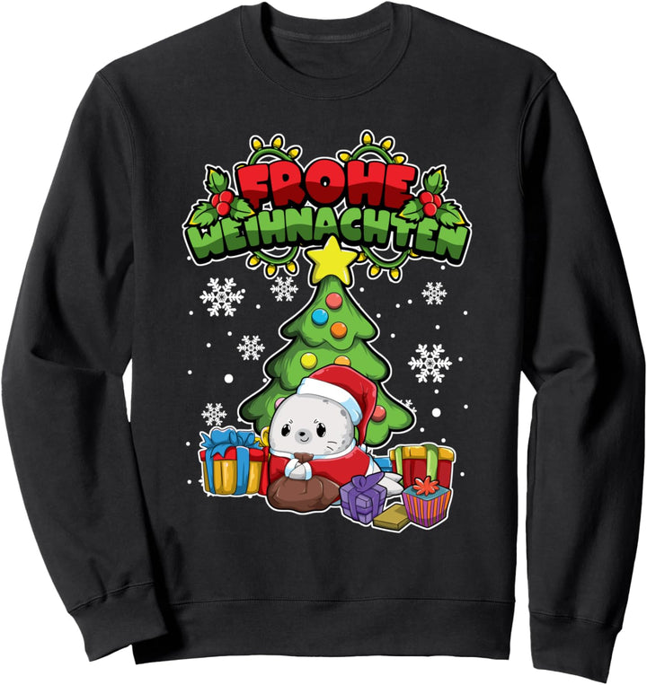 Weihnachtstiere Seehund - Frohe Weihnachten Sweatshirt