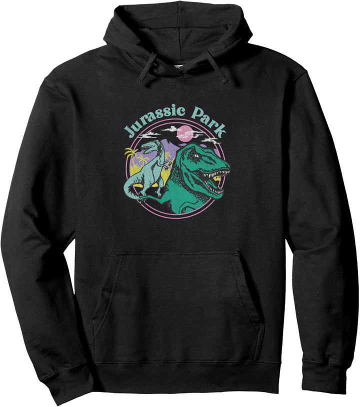 Jurassic Park T-Rex Pastel Circle Sunset Pullover Hoodie