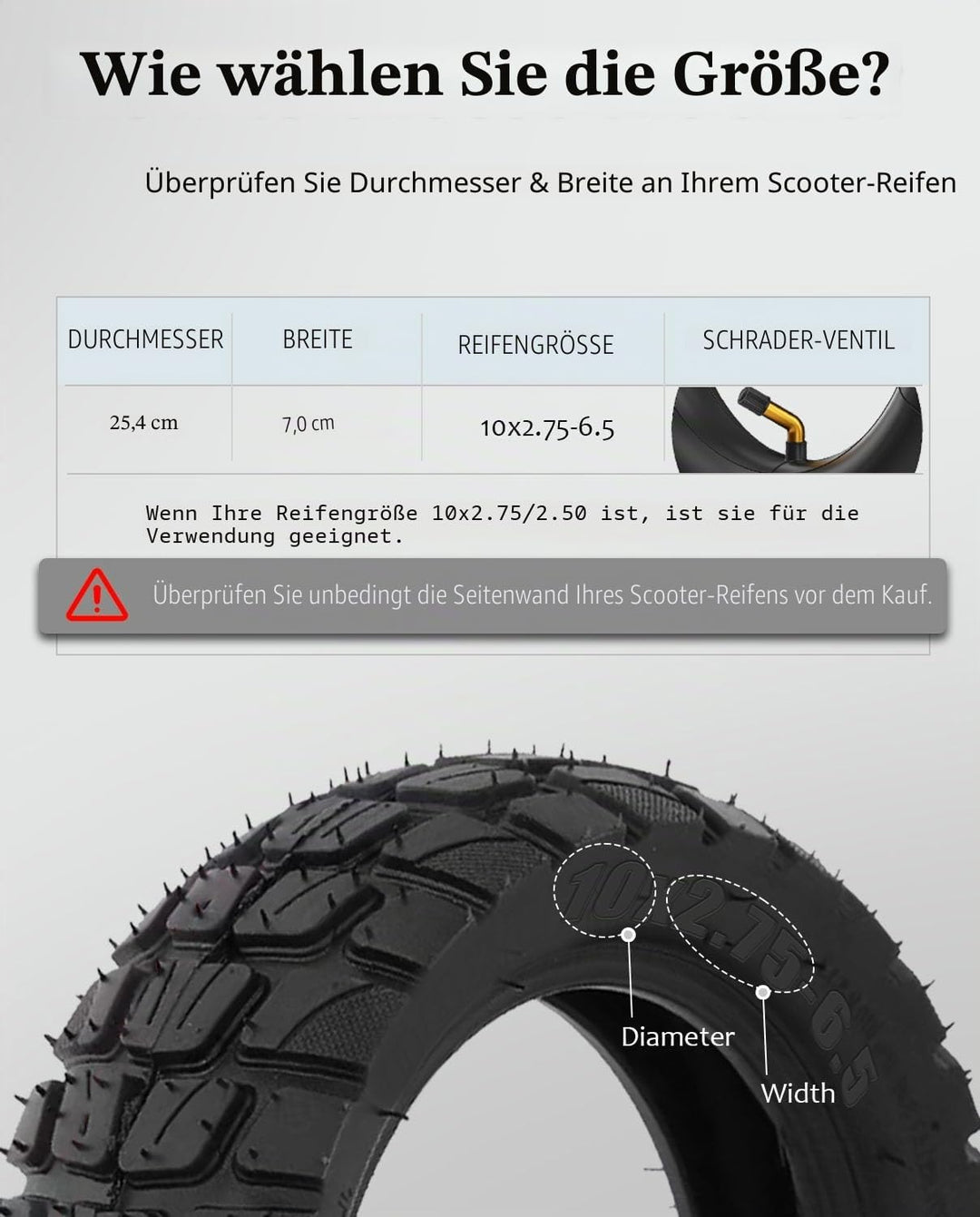 10 x 2,75 – 6,5 Zoll Innen- und Aussenreifen für Kugookirin G3, Speedway V2, Dualtron 3 und andere R