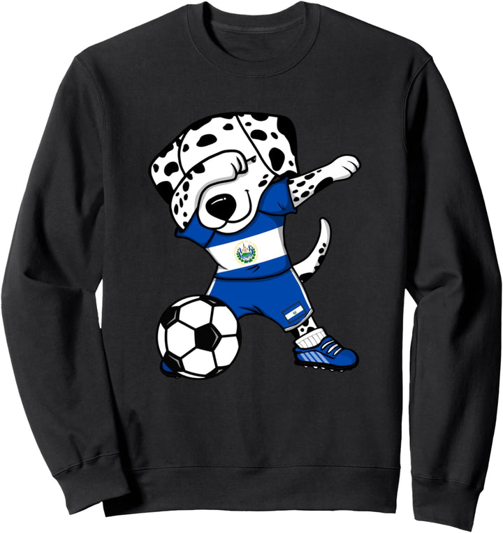 Dab Dalmatiner El Salvador Fussball Salvadorianische Flagge Sweatshirt
