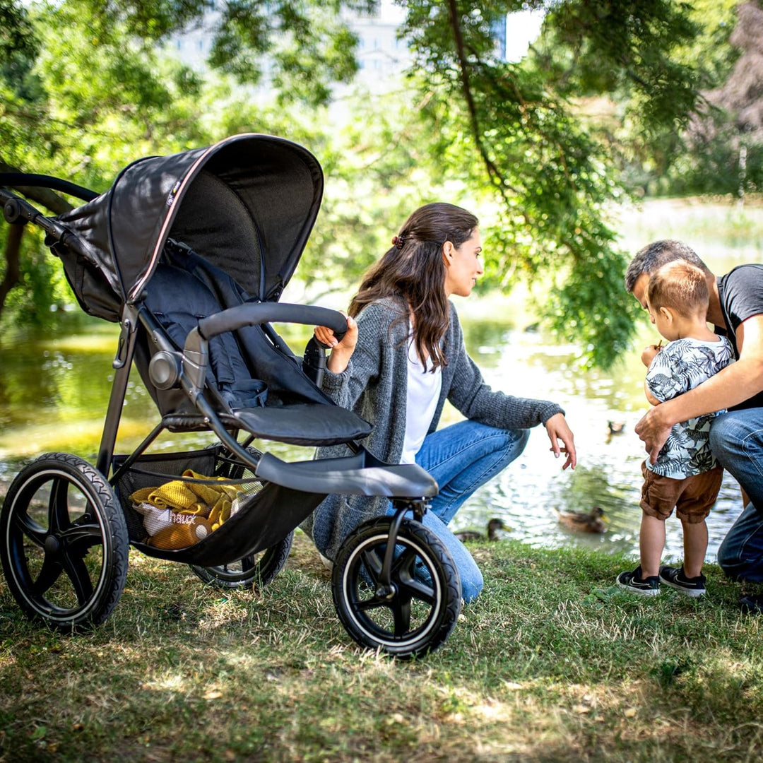 Hauck Kinder Buggy Runner 2, Grosse Luftreifen 3 Rad, Bis 25 kg, mit Liegefunktion und Netzfenster,