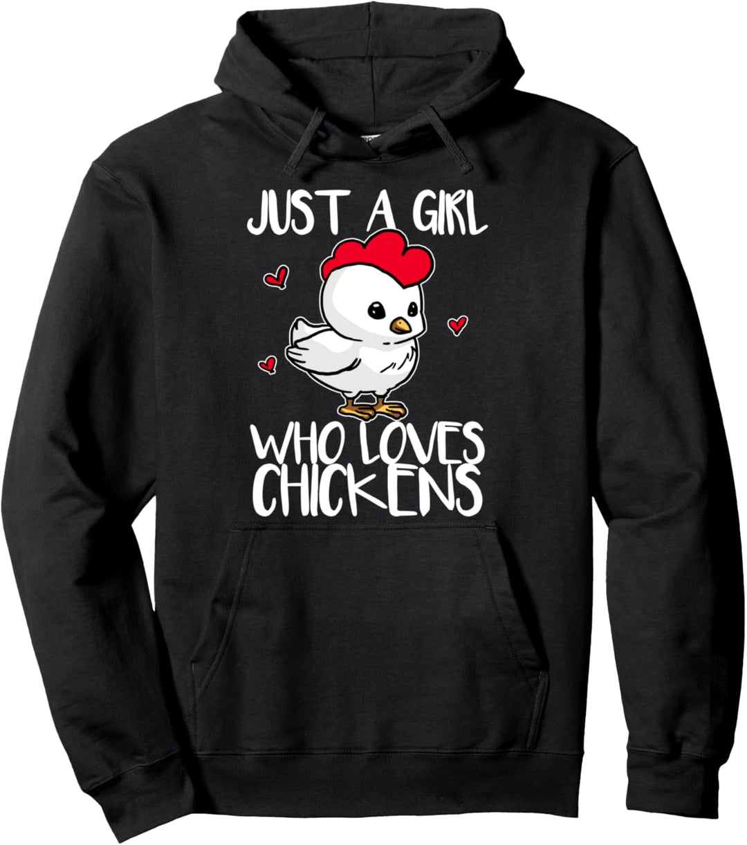 Just A Girl Who Loves Chickens Lustiges Huhn Hahn Kostüm Pullover Hoodie