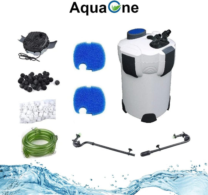 AquaOne Aquarium Aussenfilter HW-302 1000 L/h I Hochwertiger Filter für Aquarien bis 400 Liter I Pum