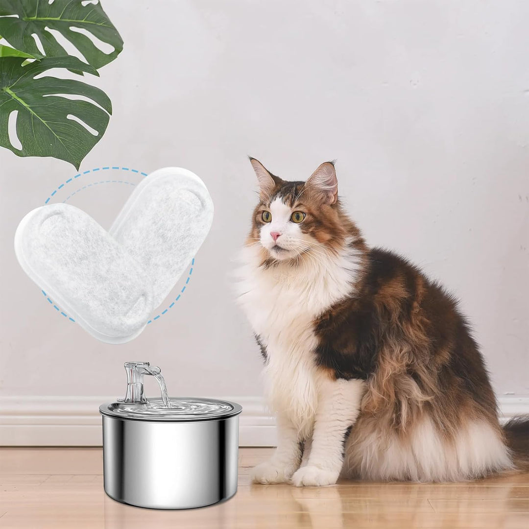 Katzenbrunnen Filter, 12 Stück Filter + 12 Stück Schaumstofffilter für 2L/3,2L/4L Katzen Trinkbrunne