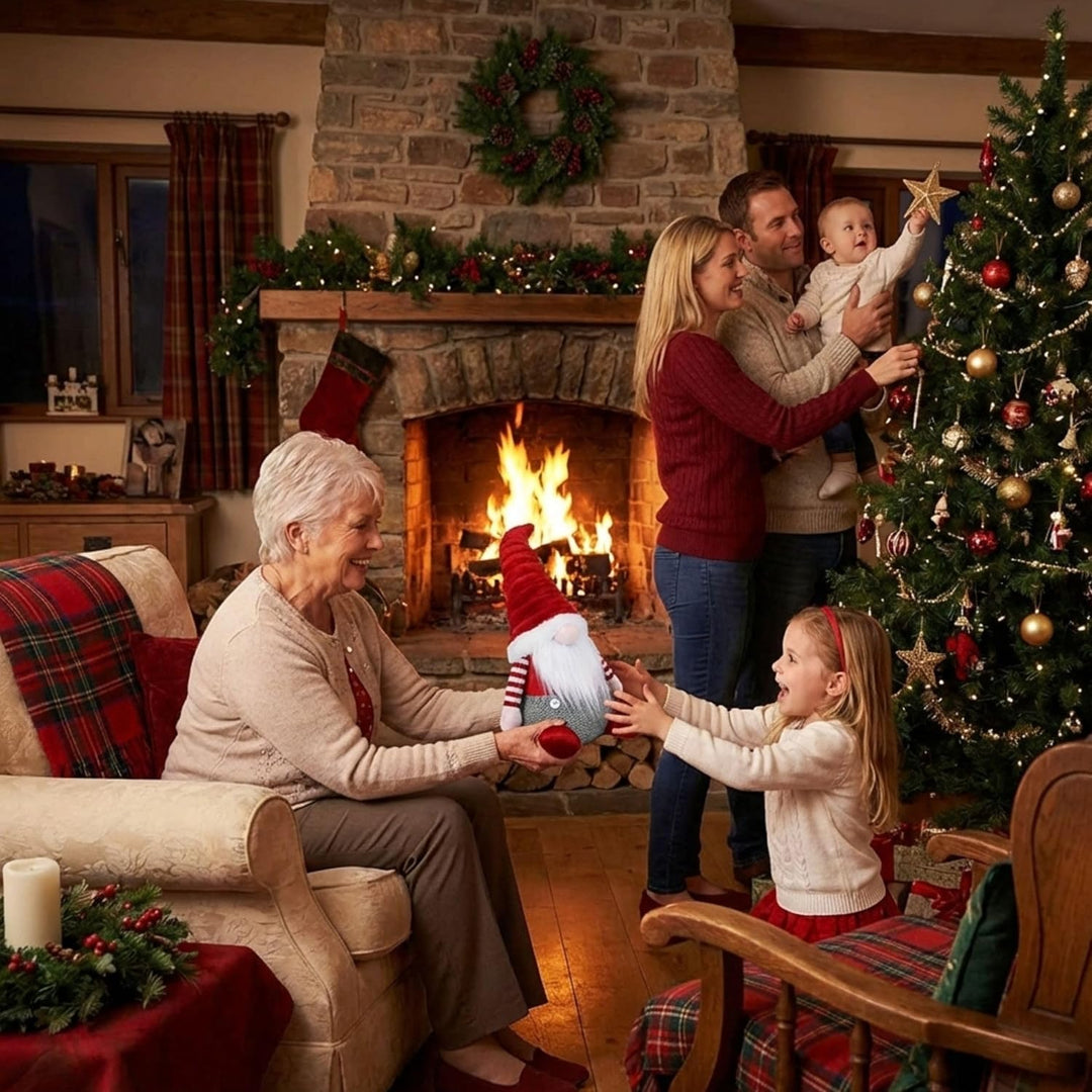 Valery Madelyn deko Weihnachten, 23 cm Gnom Rot Weiss Zierschmuck, Weihnachtsdeko für Tisch, sitzend