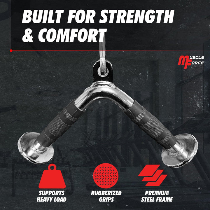 MuscleForge® Aufsatz für Latzug, Seilzug, Griff mit Drehbarem für Kabelmaschine, Kabelzug Griff für