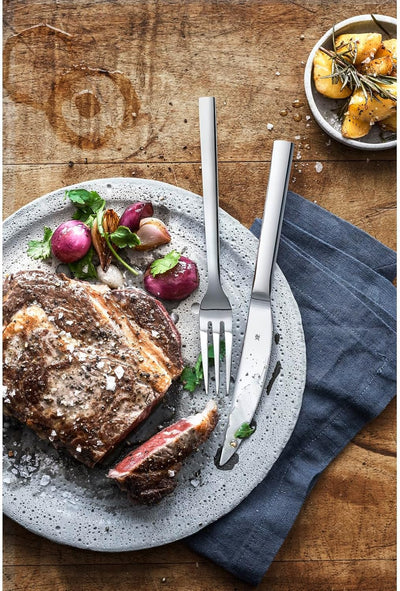 WMF Steakbesteck 12-teilig, Steakbesteck Set für 6 Personen, Steakmesser Set, Steakgabel, Cromargan