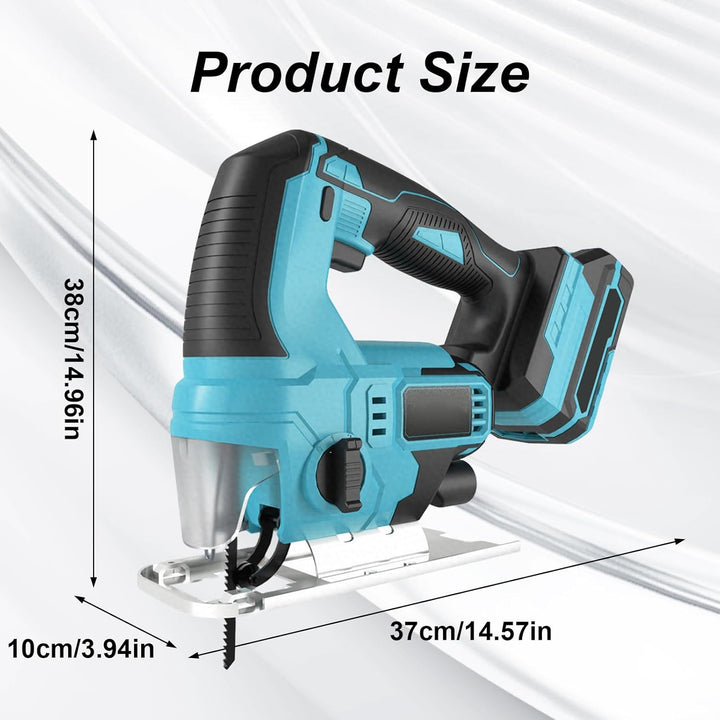 Akku Stichsäge, Eektrische Stichsäge mit 2x 2,0 Ah Akkus, 24mm Hublänge, ±45° Gehrungsschnitte & LED