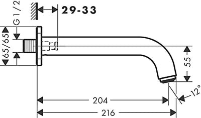 hansgrohe Wanneneinlauf Vernis Shape, Badewanneneinlauf, Mattschwarz Mattschwarz Wanne, Mattschwarz