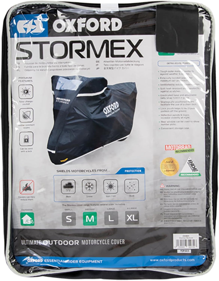 Oxford - Stormex Cover Outdoor Motorcycle Bike Protective Cover Sizes Small to XL and E-Bike 277X103