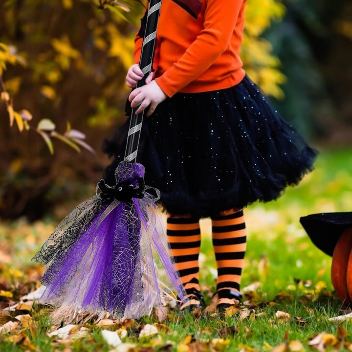 Halloween Hexenbesen Zauberstab Kostüm Besen für Mädchen Kinder Halloween Tischdeko Hexenkostüm Zaub