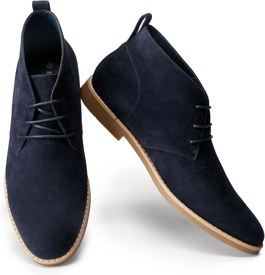 Bruno Marc Herren Chukka Stiefel Desert Boots Suede Leder Schnürstiefel Stiefeletten 45 EU Blau, 45