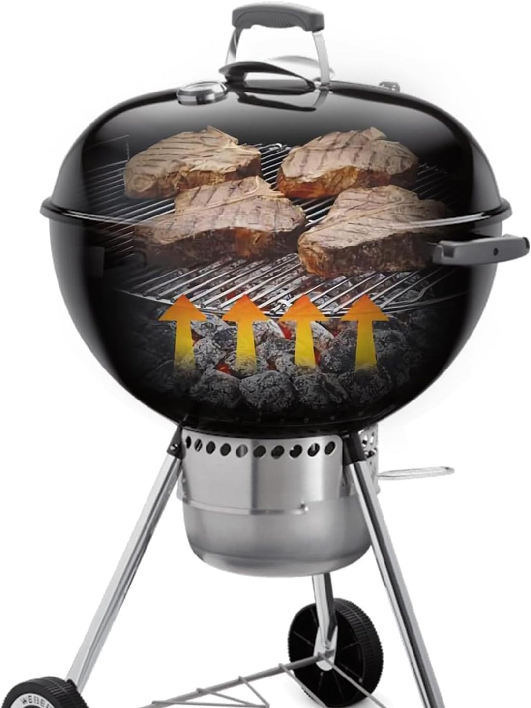 54,6cm 7436 Grillrost Rund Klappbarem für Weber 57cm Holzkohlegrills, Grillrostersatzteil für Weber