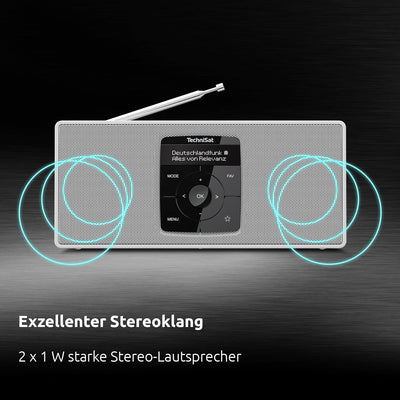 TechniSat DIGITRADIO 2 S - Tragbares DAB Stereo-Radio mit Akku (DAB+, UKW, Bluetooth Audiostreaming,