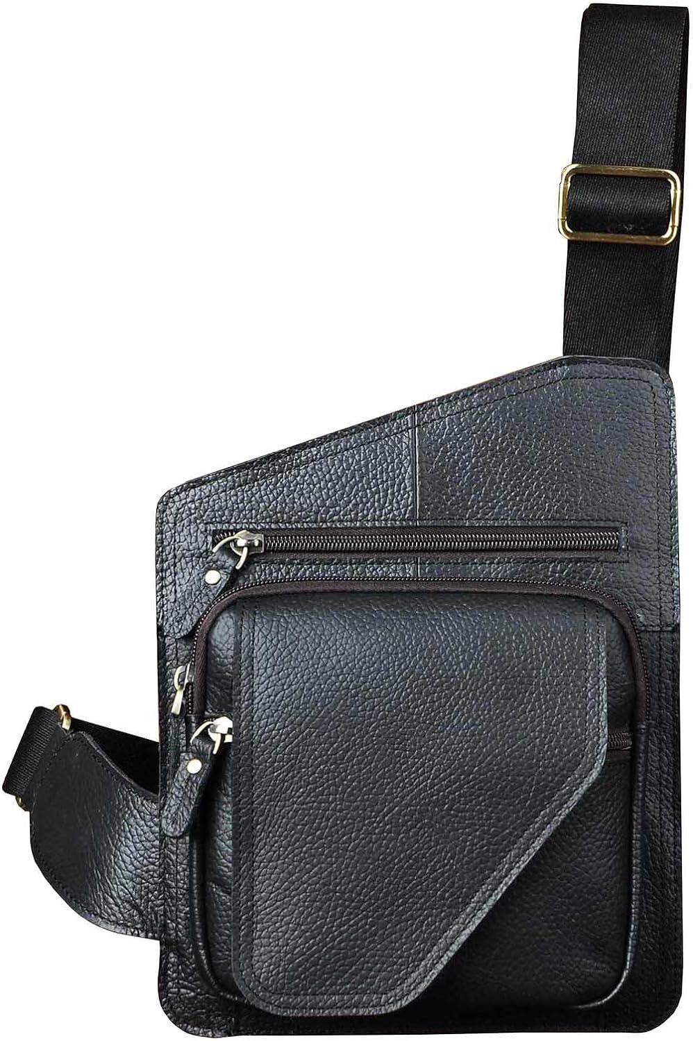 Le’aokuu Herren Echtes Leder Brusttasche Crossbody Bag Sling Bag Schultertasche Gurteltasche Umhänge