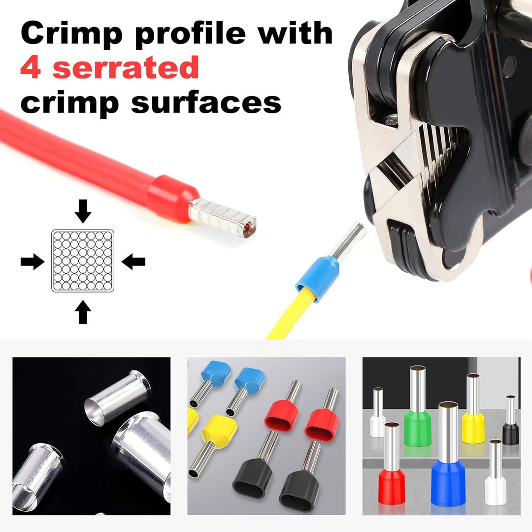 Selbsteinstellende Crimpzange für Frontlader,0.08-16mm² für Endhülsen, Aderendhülsen und Drahtendkle