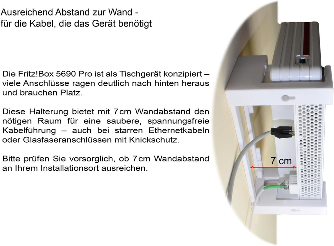 EasyClick passgenauer Wandhalter für AVM Fritz!Box 5690 Pro, auch als Deckenhalterung, sicher einras