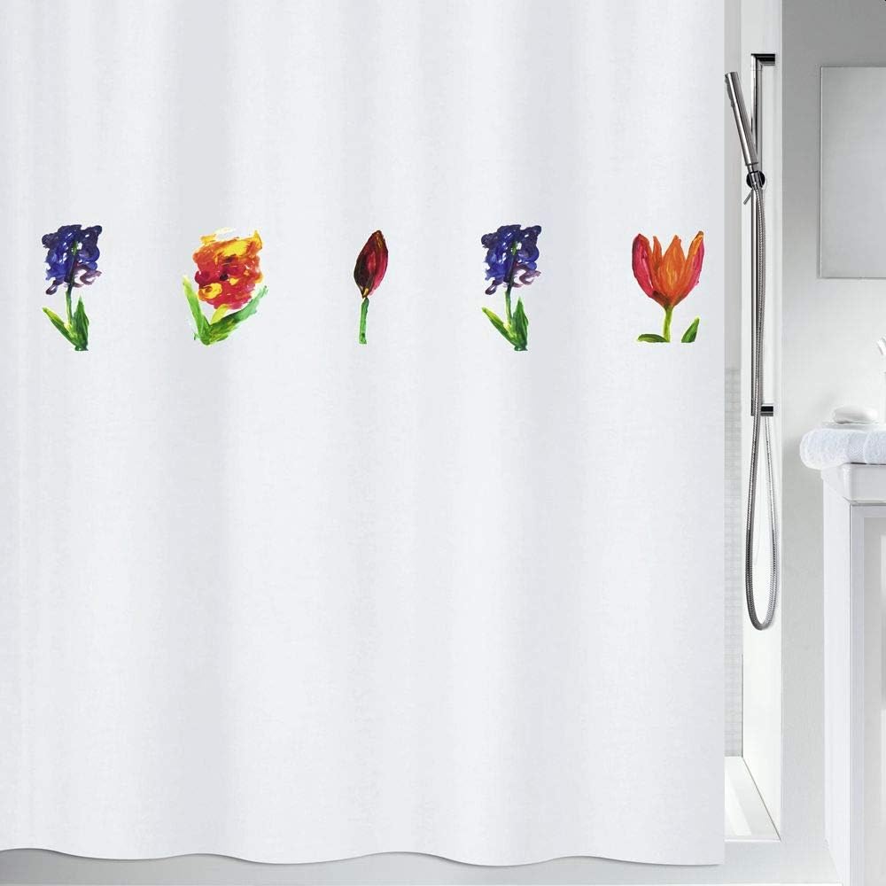 Spirella Anti-Schimmel Duschvorhang - Anti-Bakteriell, waschbar, wasserdicht, Polyester, „Mano“ 180x
