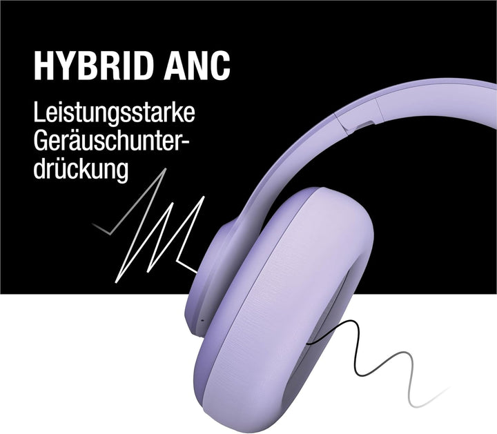 Fresh 'n Rebel Clam Ace Bluetooth Kopfhörer Over Ear mit Hybrid Active Noise Cancelling, 60 Stunden