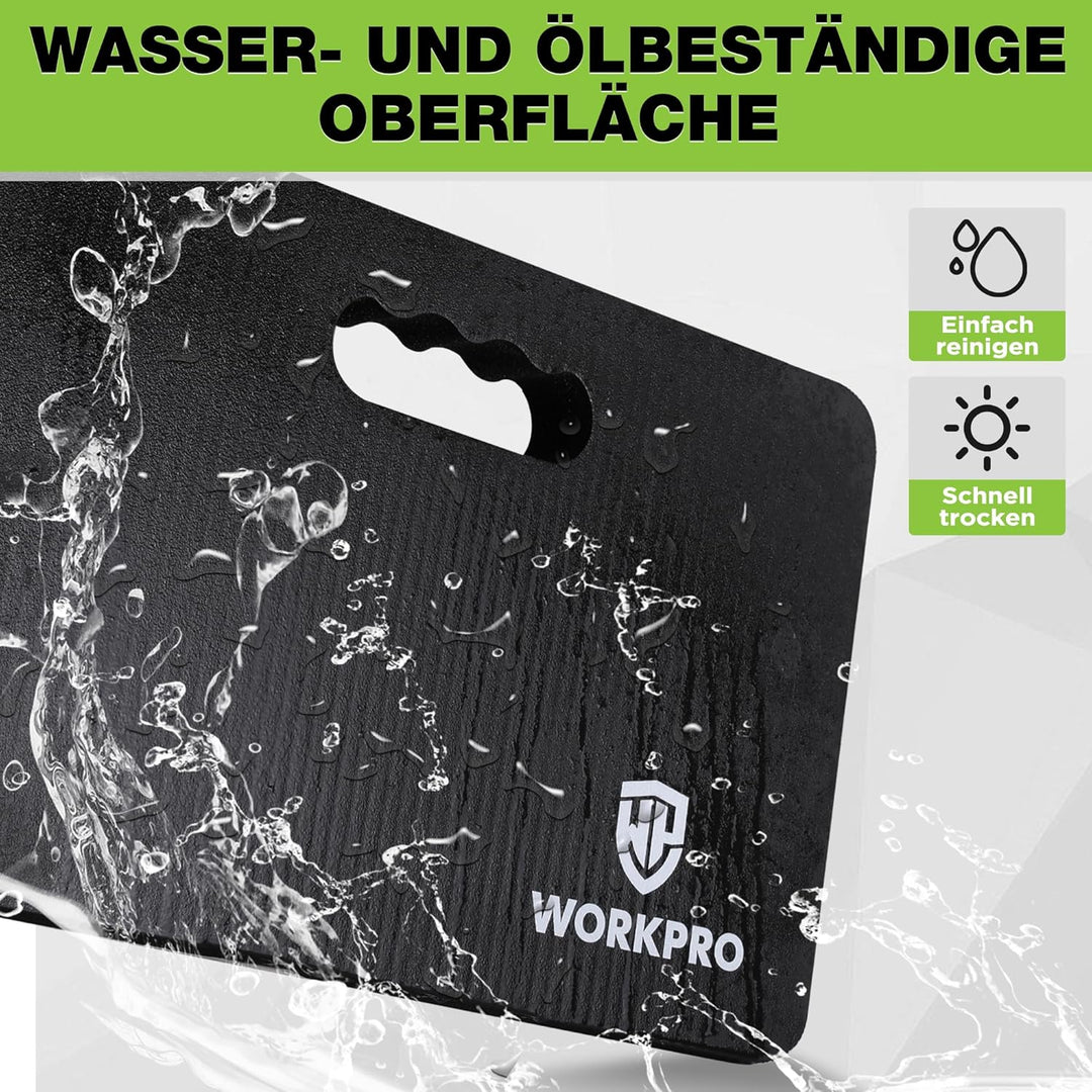 WORKPRO Kniekissen, 2 Stück Wasserdichte Kniekissen Garten, 36mm Extra Dick, 28 cm x 44 cm mit Einge