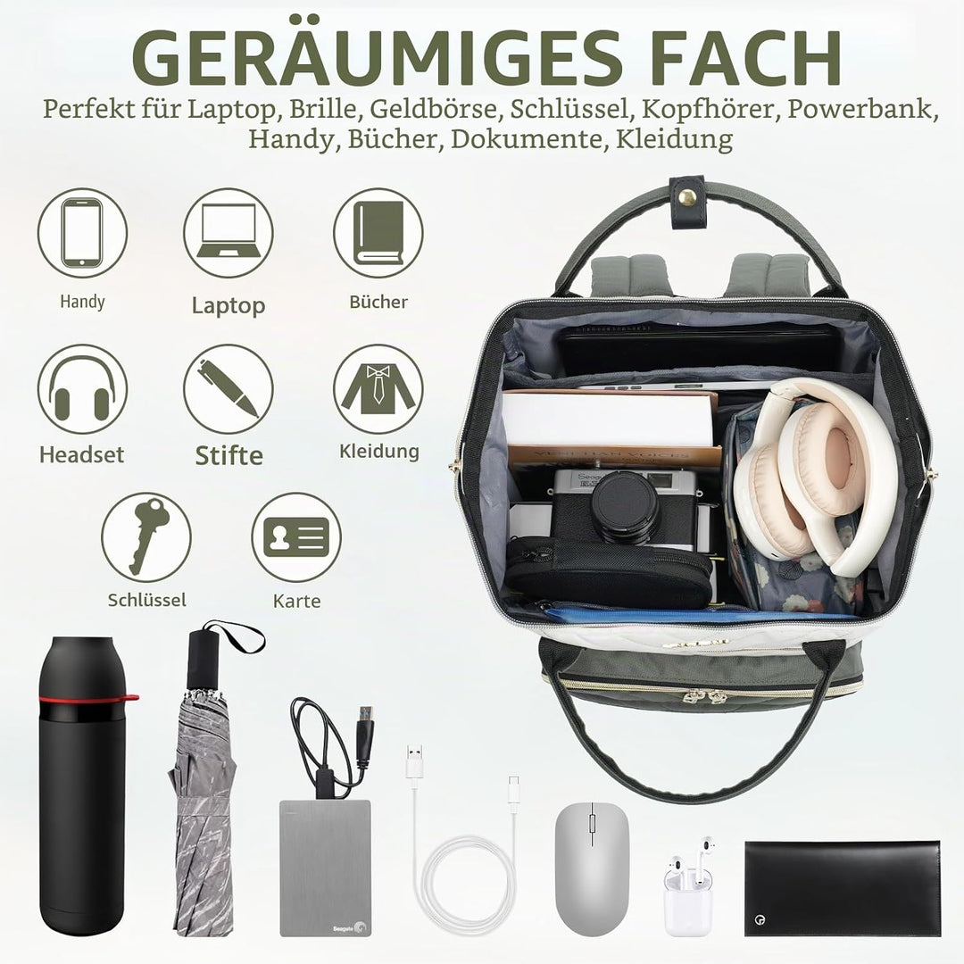 VANKEAN 17 Zoll Laptop-Rucksack für Damen und Herren, modische Computer-Arbeitstasche, grosse Kapazi