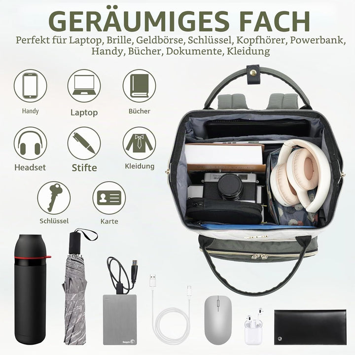 VANKEAN 17 Zoll Laptop-Rucksack für Damen und Herren, modische Computer-Arbeitstasche, grosse Kapazi