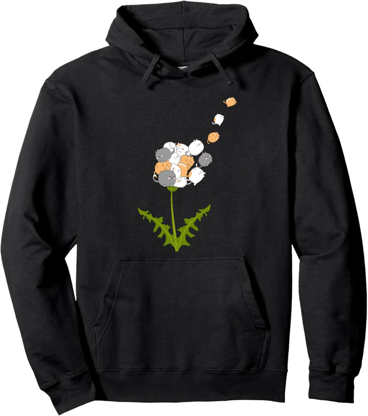 Meow Meow Peow Peow Funny Meme Kitten Cats and Pusteblume Pullover Hoodie