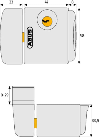 ABUS Fenster-Zusatzsicherung FTS3003 AL0125- Fensterschloss für nach innen öffnende Fenster, gleichs