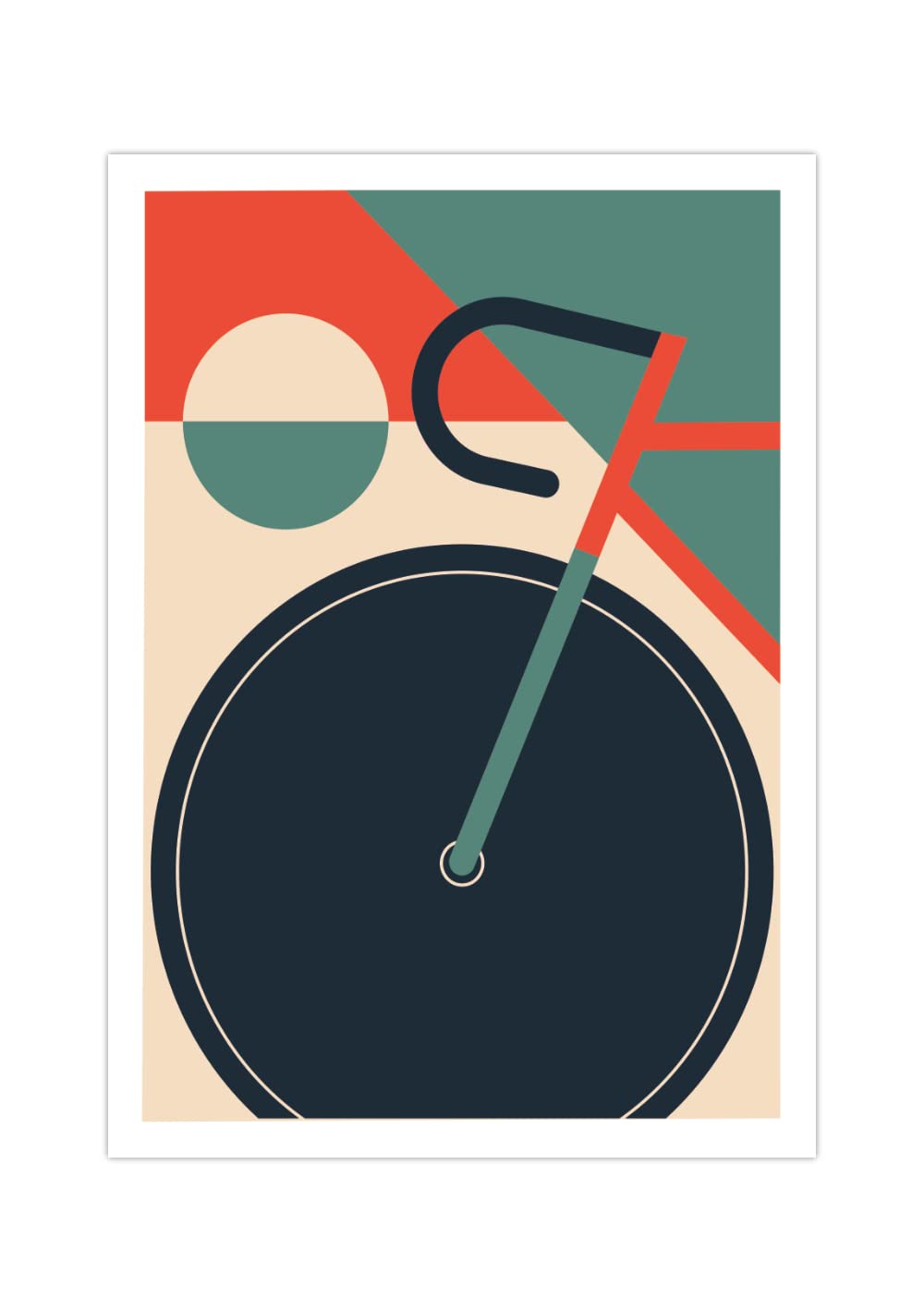 Generisch Fahrrad Bauhaus Poster | Vintage Mid-Century Stil A2 (59,4x42 cm)