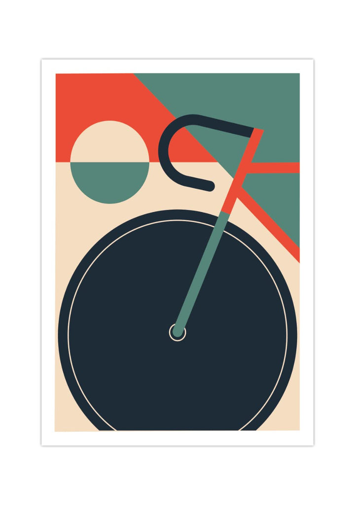 Generisch Fahrrad Bauhaus Poster | Vintage Mid-Century Stil A2 (59,4x42 cm)
