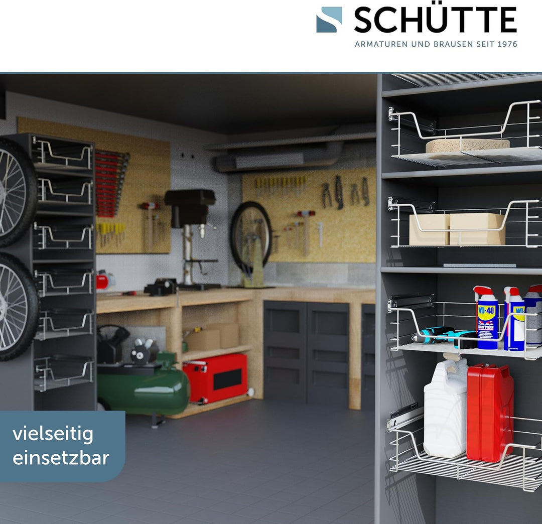 Eyckhaus Teleskopschublade | für die Küchenorganisation zum Nachrüsten (60cm) mit Auszugsschienen |