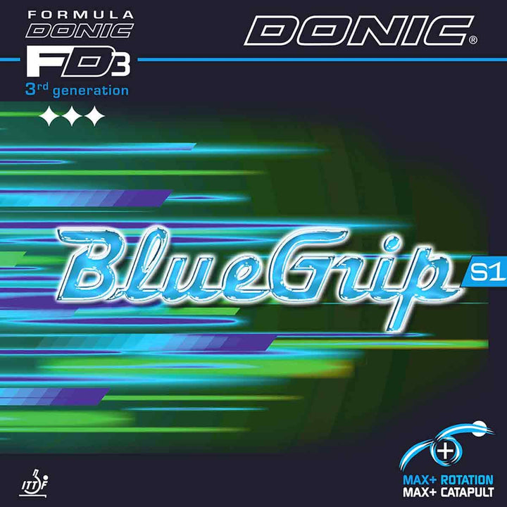 DONIC Belag BlueGrip S1 Schwarz 2,3 mm, Schwarz 2,3 mm