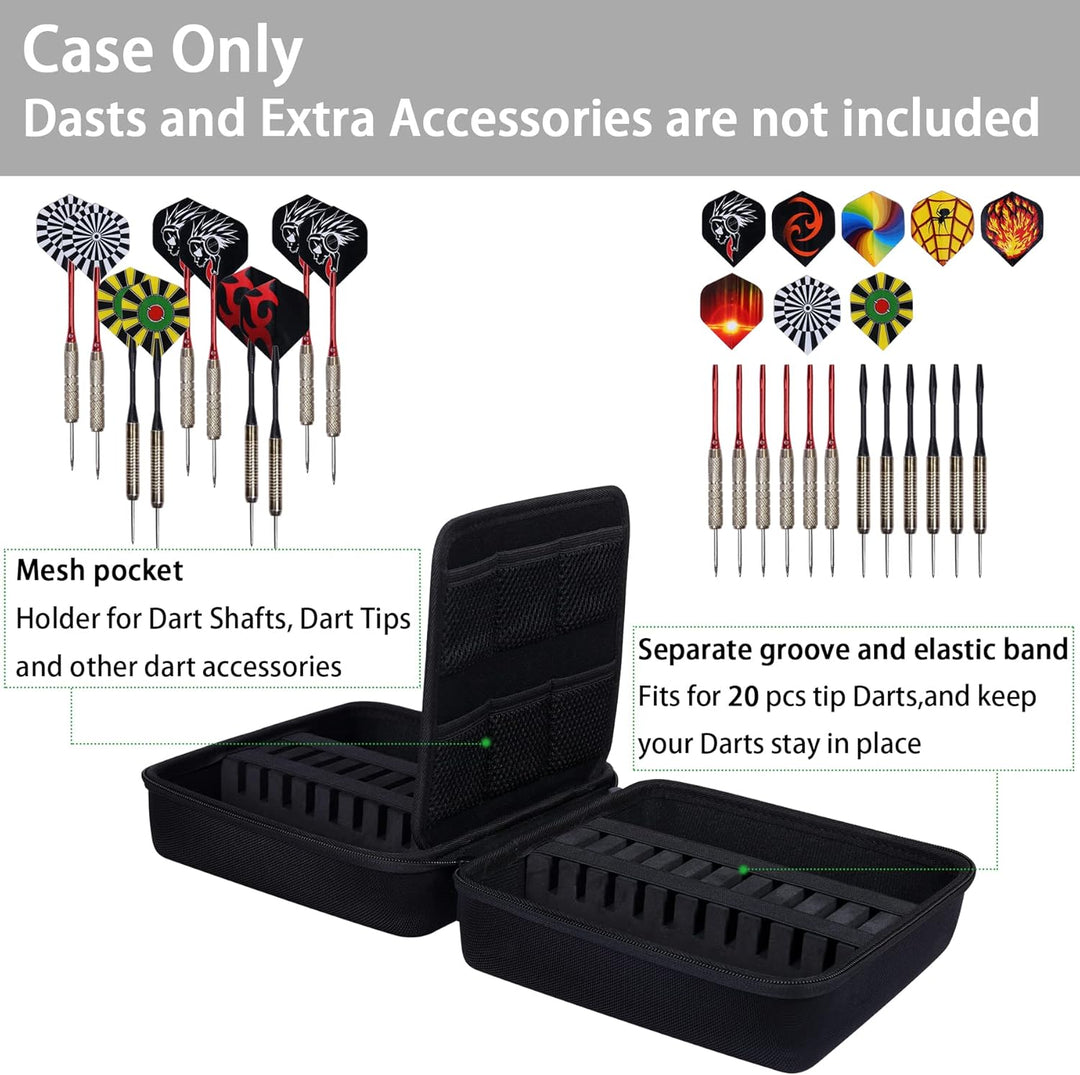 co2CREA Harte Eva Dart-Hülle für 20-Stahl Spitze oder weiche Spitze, Tragetasche mit Mesh-Taschen Sc