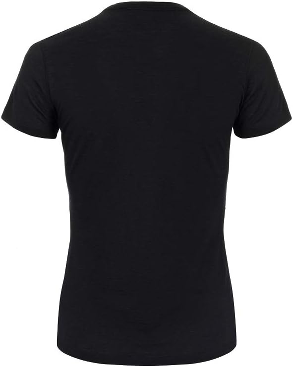 super.natural Dünnes Damen Kurzarm T-Shirt, Mit Merinowolle, W BASE TEE 140 Schwarz (Jet Black) L, S