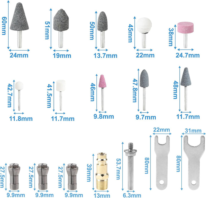 LALAGO Druckluftschleifer Set 90°,Druckluft Exzenterschleifer, Winkelschleifer,Stabschleifer Drucklu