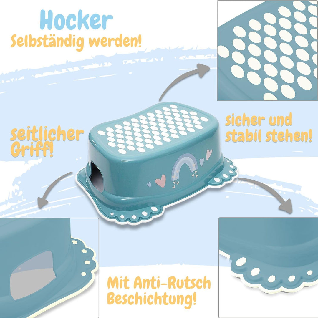 Babykajo 3 in 1 Baby Töpfchen Set TÜV Rheinland geprüft - Kinder Töpfchen + Kinder Toilettensitz + K