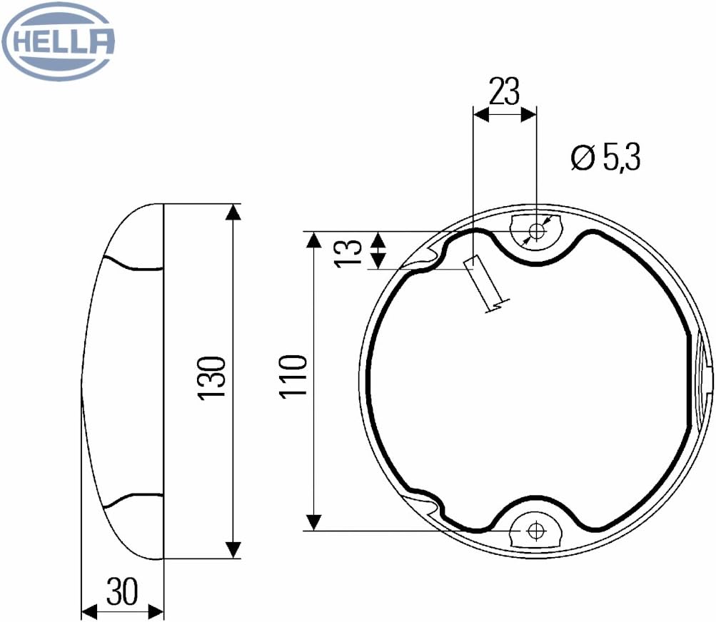 HELLA - LED-Rückfahrscheinwerfer - EuroLED - 24/12V - Anbau - 2-Punkt Befestigung - Kabel: 2500mm -