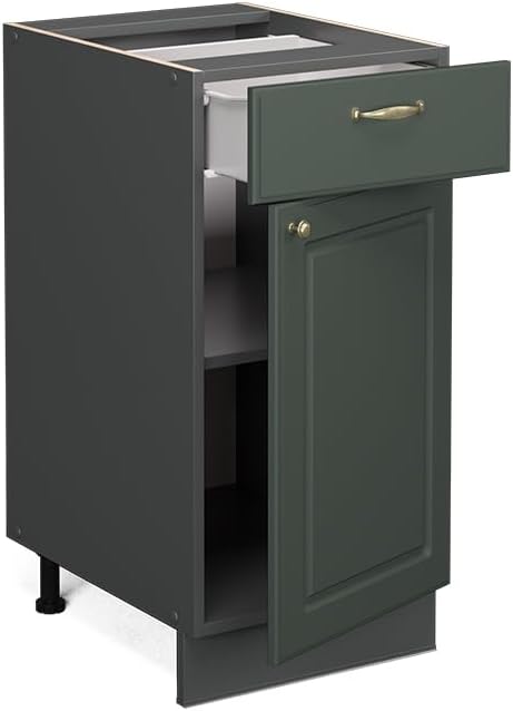 Vicco Küchenunterschrank Fame-Line, Grün-Gold Landhaus, 40 cm ohne Arbeitsplatte, zur Kombination mi