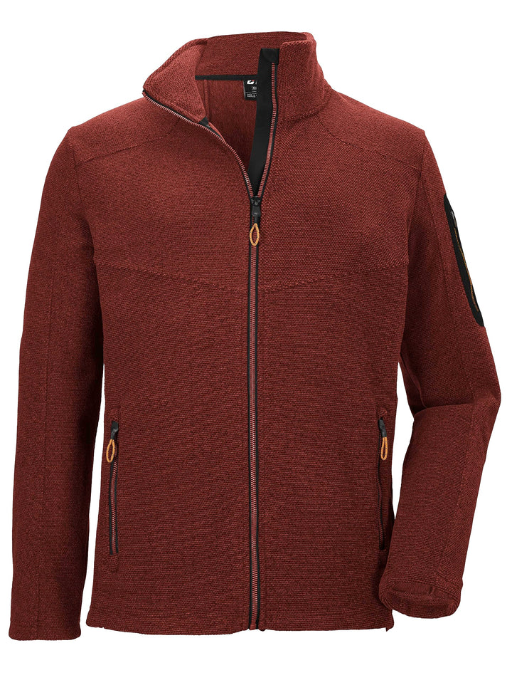 Killtec Herren Kow 28 Mn Kntflc Jckt Strickfleecejacke mit Stehkragen 4XL Rot, 4XL Rot