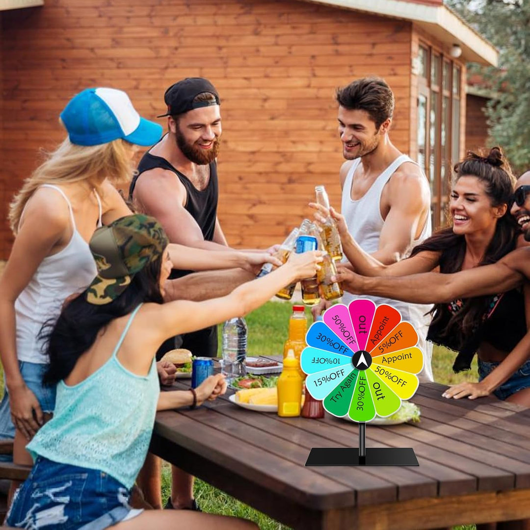Glücksrad zum Drehen 20 cm 12 Farben Glücksrad Spielzeug mit Trocken Abwischbarem Marker Ständer Glü