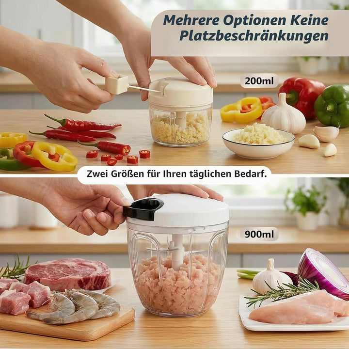 FACIACC 900 ml Manueller Zwiebelschneider &amp; 200 ml Multi-Zerkleinerer Set, Leichtgängiger Zwiebelsch
